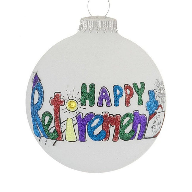 personalized happy retirement glittered letters christmas ornament – Christmas ornament, holiday tree decoration or gift