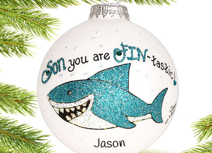 personalized personalized son shark christmas ornament – Christmas ornament, holiday tree decoration or gift