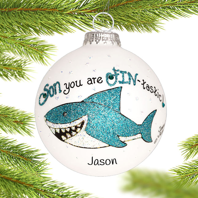 personalized personalized son shark christmas ornament – Christmas ornament, holiday tree decoration or gift