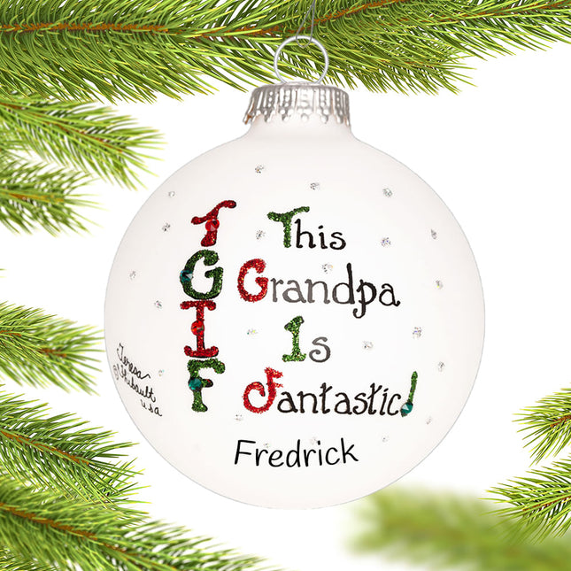 holiday personalized tgif grandpa christmas ornament – Christmas ornament, holiday tree decoration or gift