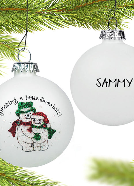 Couple Expecting A Little Snowball Ornament  by HEART GIFTS Ornament