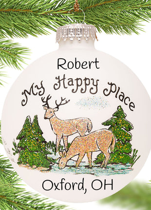 My Happy Place Deer Ornament  by HEART GIFTS Ornament