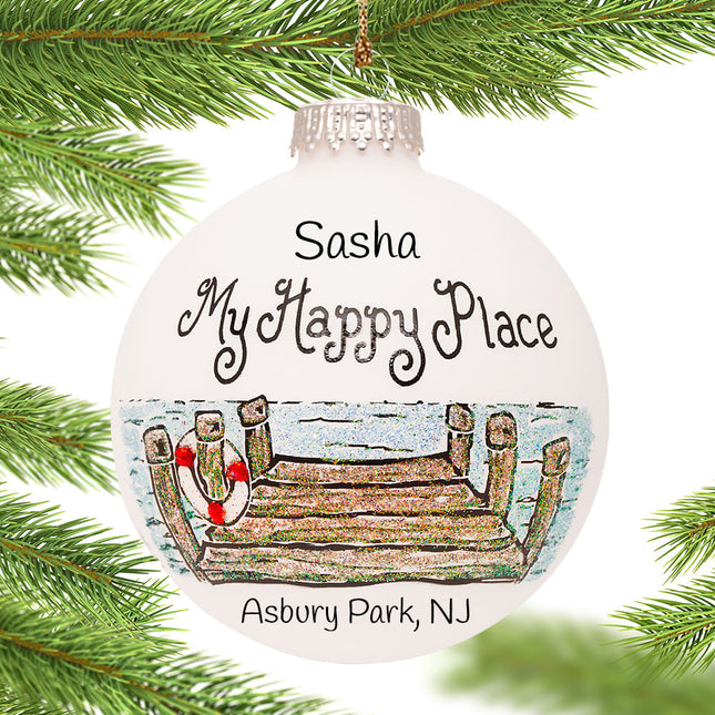 keepsake personalized my happy place lake christmas ornament – Christmas ornament, holiday tree decoration or gift