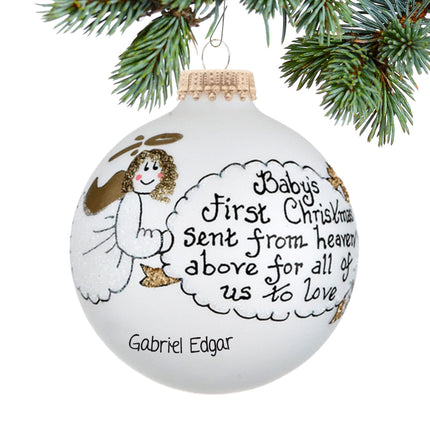 holiday personalized baby christmas ornament – Christmas ornament, holiday tree decoration or gift