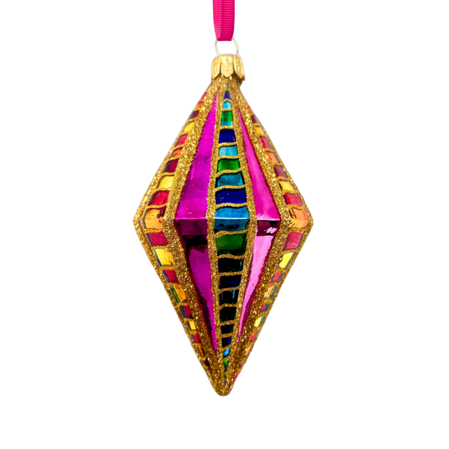 High Better Diamond Glass Ornament