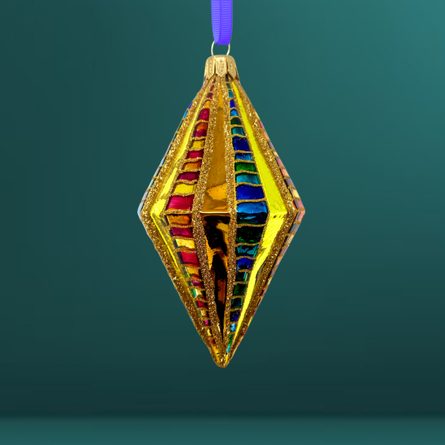 High Roller Diamond Glass Ornament