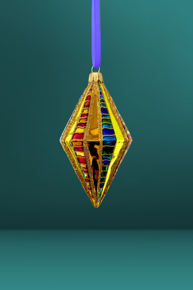 Large High Roller Diamond Glass Ornament