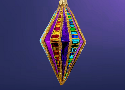 Large High Stakes Diamond Glass Ornament