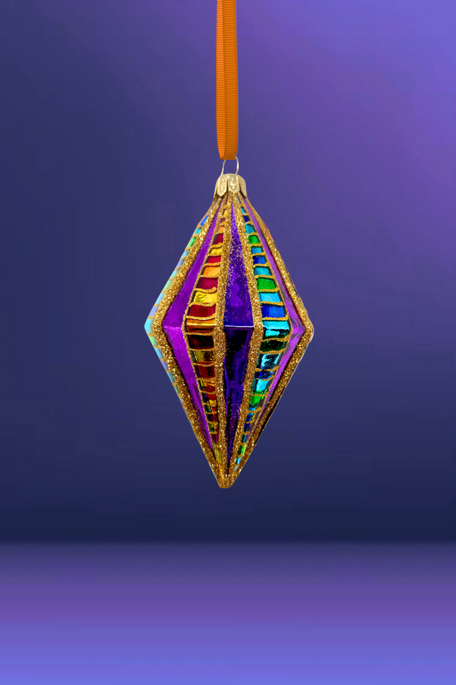 Large High Stakes Diamond Glass Ornament