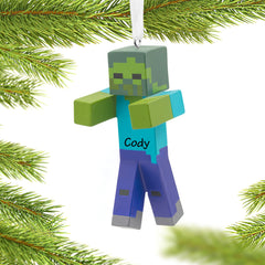 decorative hallmark personalized minecraft zombie christmas ornament – Christmas ornament, holiday tree decoration or gift