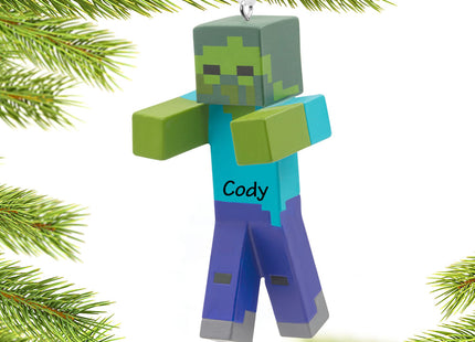 decorative hallmark personalized minecraft zombie christmas ornament – Christmas ornament, holiday tree decoration or gift