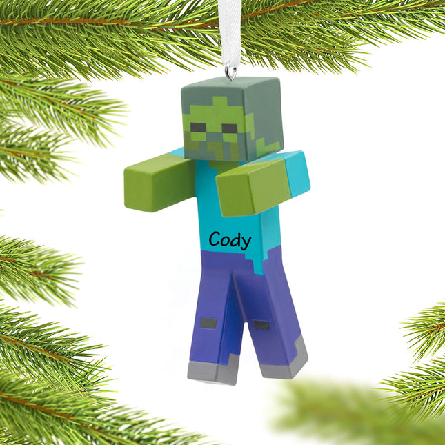 decorative hallmark personalized minecraft zombie christmas ornament – Christmas ornament, holiday tree decoration or gift