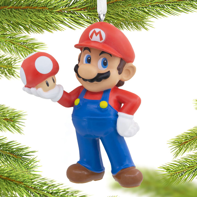 engraved hallmark personalized mario with mushroom christmas ornament – Christmas ornament, holiday tree decoration or gift