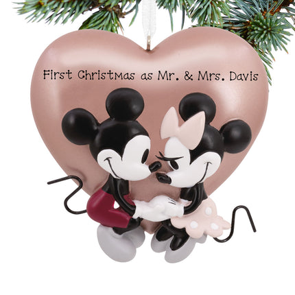 holiday hallmark personalized mickey mouse & minnie mouse love christmas ornament – Christmas ornament, holiday tree decorati