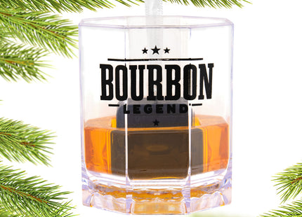 engraved hallmark whiskey glass bourbon legend christmas ornament – Christmas ornament, holiday tree decoration or gift