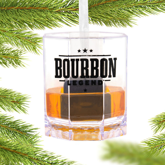 engraved hallmark whiskey glass bourbon legend christmas ornament – Christmas ornament, holiday tree decoration or gift