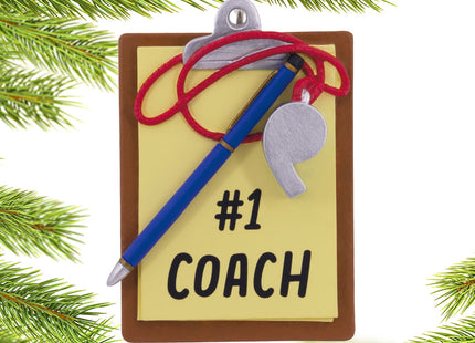 holiday hallmark #1 coach clipboard christmas ornament – Christmas ornament, holiday tree decoration or gift