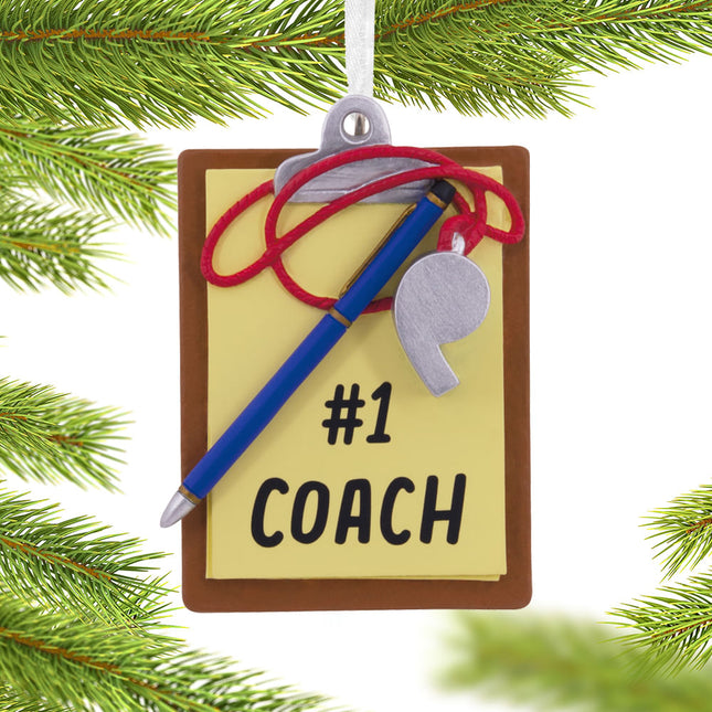 holiday hallmark #1 coach clipboard christmas ornament – Christmas ornament, holiday tree decoration or gift