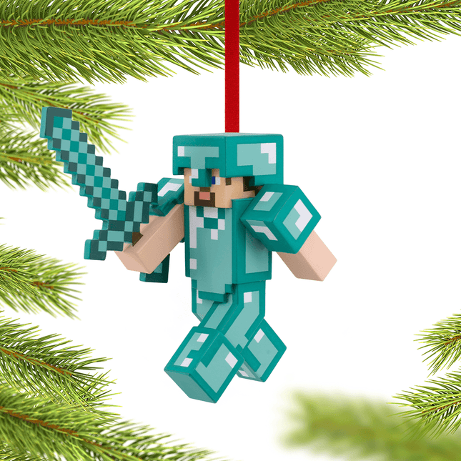 custom hallmark minecraft steve diamond armor christmas ornament – Christmas ornament, holiday tree decoration or gift