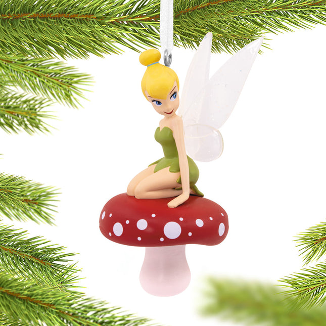 custom hallmark disney tinkerbell on mushroom christmas ornament – Christmas ornament, holiday tree decoration or gift