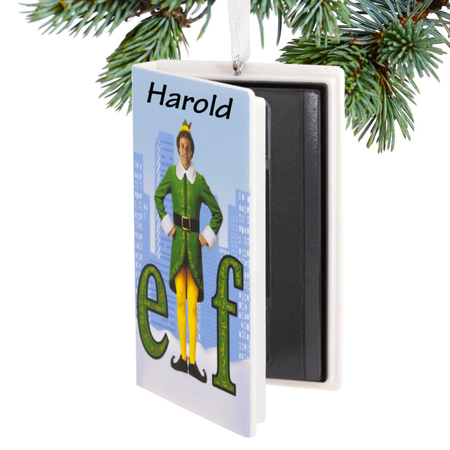 engraved hallmark vhs elf christmas ornament – Christmas ornament, holiday tree decoration or gift