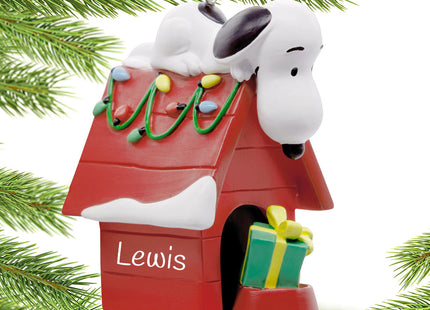 custom hallmark peanuts snoopy on doghouse with lights christmas ornament – Christmas ornament, holiday tree decoration or gi