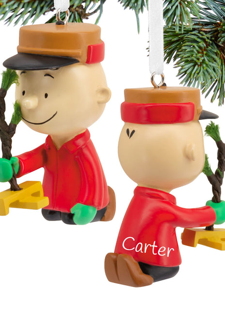 Hallmark Peanuts Charlie Brown With Tree Ornament  by HALLMARK Ornament