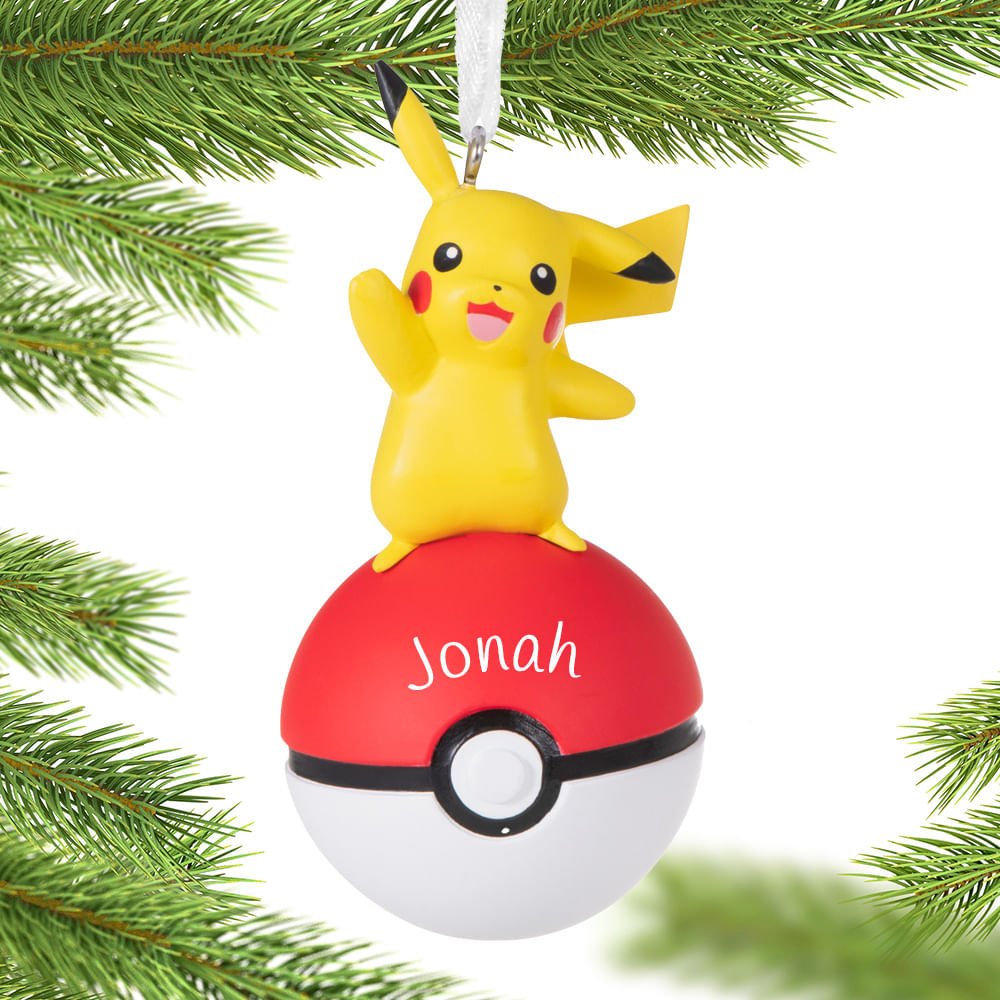 Pokemon Pikachu with Ball Personalized Christmas Ornament Ornament Shop Pokemon Pikachu with Ball Personalized Christmas Ornament Ornament Shop