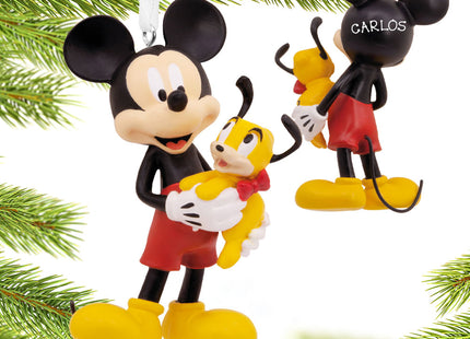 decorative personalized hallmark mickey and pluto christmas ornament – Christmas ornament, holiday tree decoration or gift