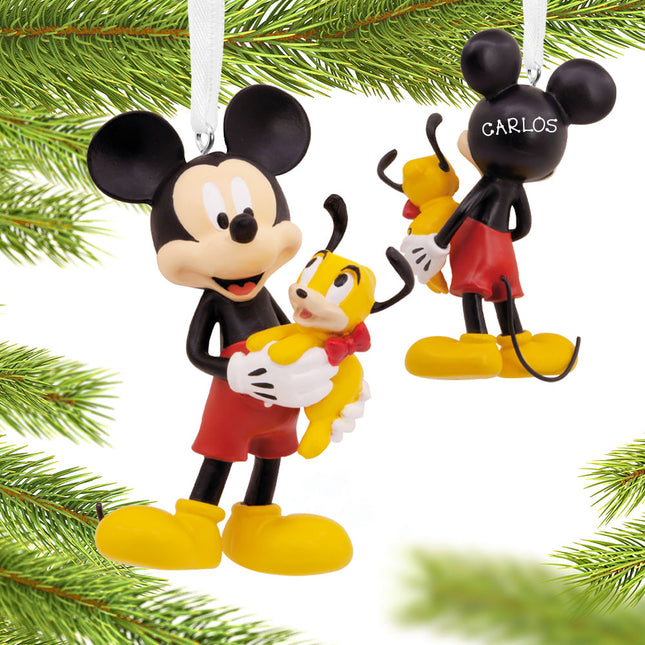 decorative personalized hallmark mickey and pluto christmas ornament – Christmas ornament, holiday tree decoration or gift