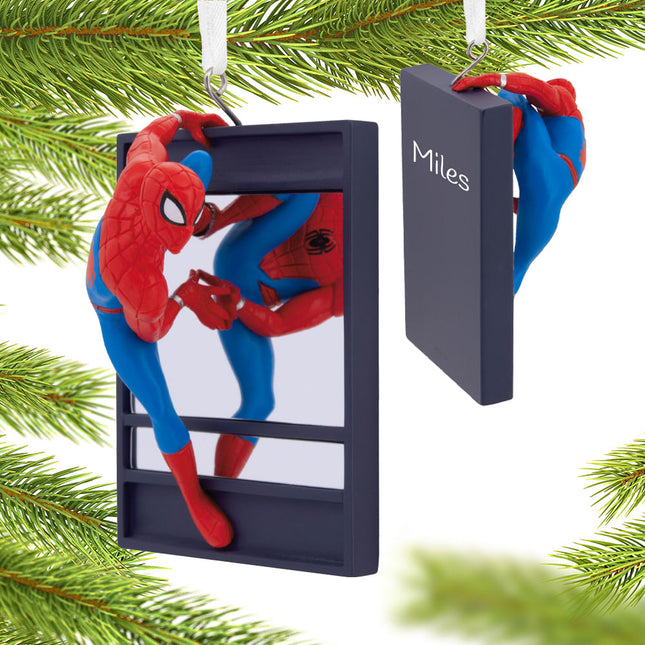 custom personalized hallmark spiderman on window christmas ornament – Christmas ornament, holiday tree decoration or gift
