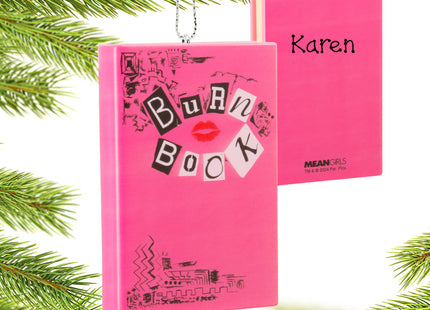 decorative personalized hallmark mean girls burn book christmas ornament – Christmas ornament, holiday tree decoration or gif