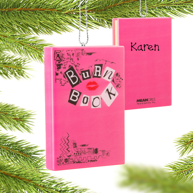 decorative personalized hallmark mean girls burn book christmas ornament – Christmas ornament, holiday tree decoration or gif