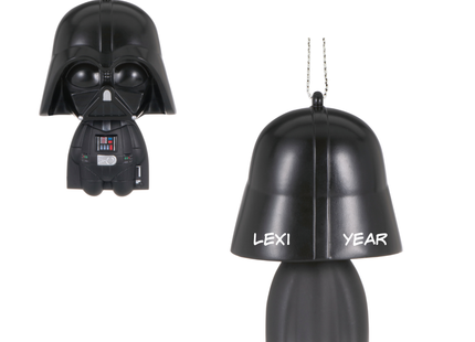 Personalized Darth Vader Star Wars Christmas ornament with custom name and year.
