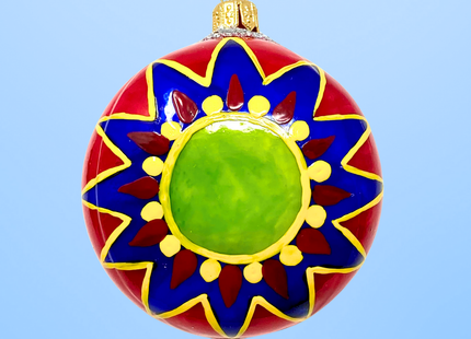 Holly Yo-Yo Glass Ornament