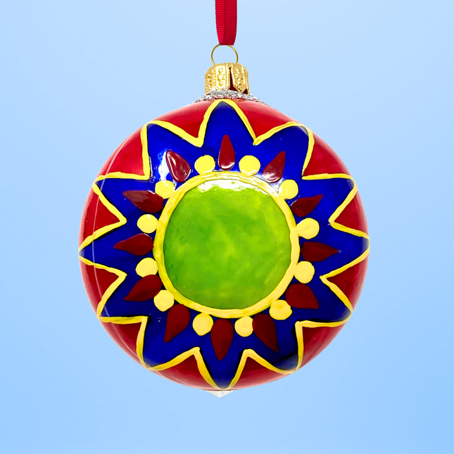 Holly Yo-Yo Glass Ornament