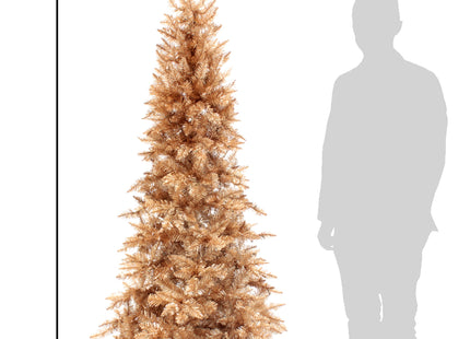 Rose Gold Slim Christmas Tree Unlit with Metal Stand