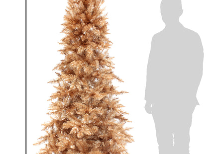 Rose Gold Slim Christmas Tree Unlit with Metal Stand