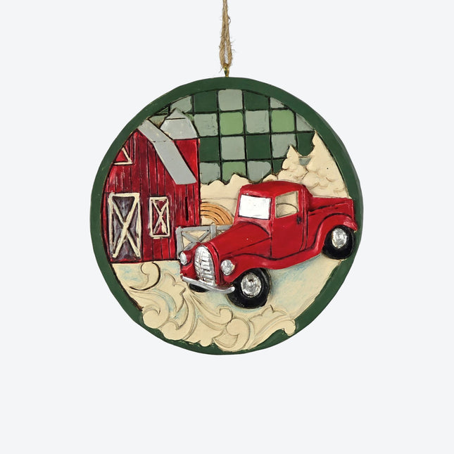 Highland Glen Red Truck Christmas Ornament
