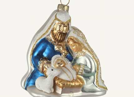 Blown Glass Holy Family Christmas Ornament
