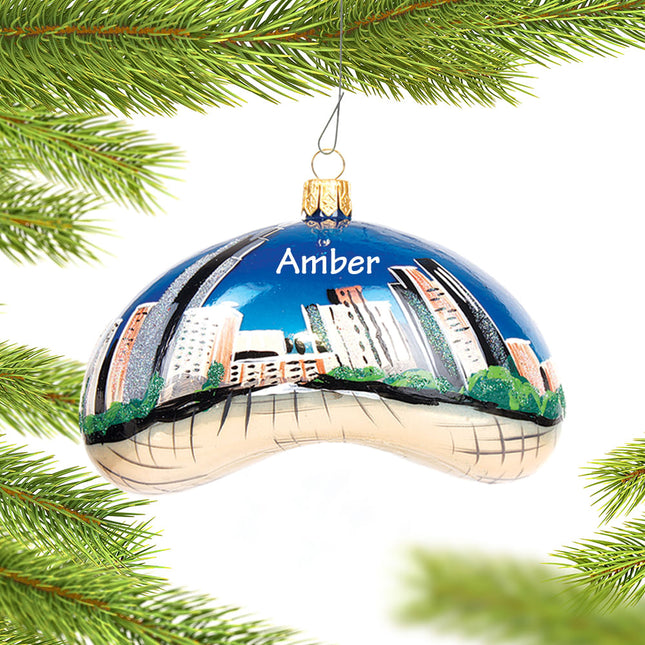 custom personalized chicago bean daytime scene christmas ornament – Christmas ornament, holiday tree decoration or gift