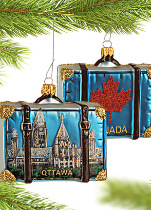 Canada Travel Suitcase Ornament  by IMPULS Ornament