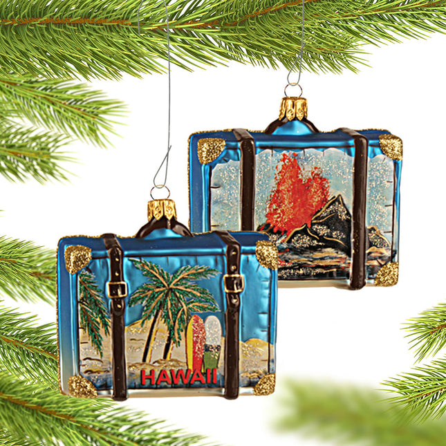keepsake personalized hawaii travel suitcase christmas ornament – Christmas ornament, holiday tree decoration or gift