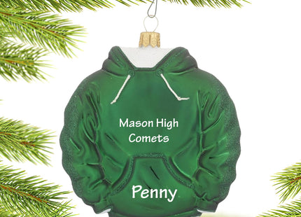 holiday personalized green hoodie sweatshirt christmas ornament – Christmas ornament, holiday tree decoration or gift