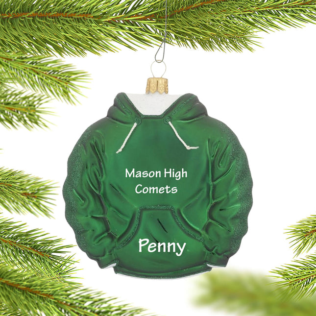 holiday personalized green hoodie sweatshirt christmas ornament – Christmas ornament, holiday tree decoration or gift