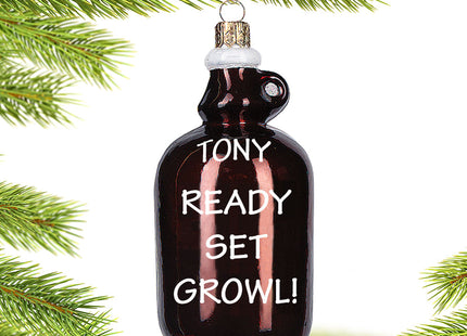 custom personalized growler christmas ornament – Christmas ornament, holiday tree decoration or gift