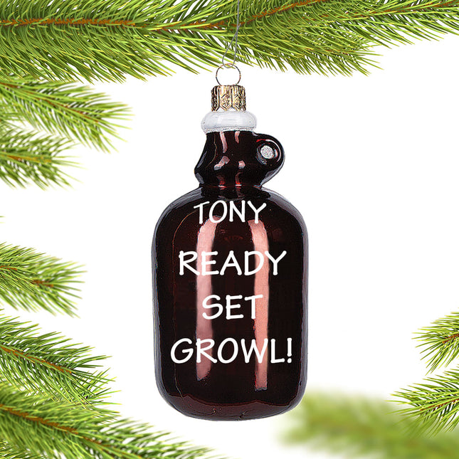 custom personalized growler christmas ornament – Christmas ornament, holiday tree decoration or gift