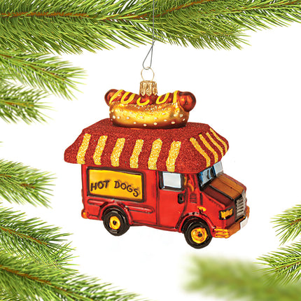 custom personalized hot dog truck christmas ornament – Christmas ornament, holiday tree decoration or gift