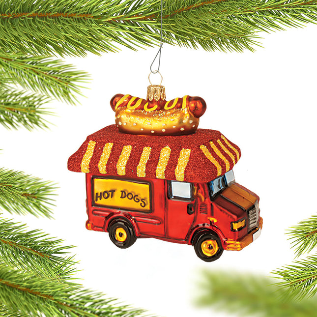 custom personalized hot dog truck christmas ornament – Christmas ornament, holiday tree decoration or gift