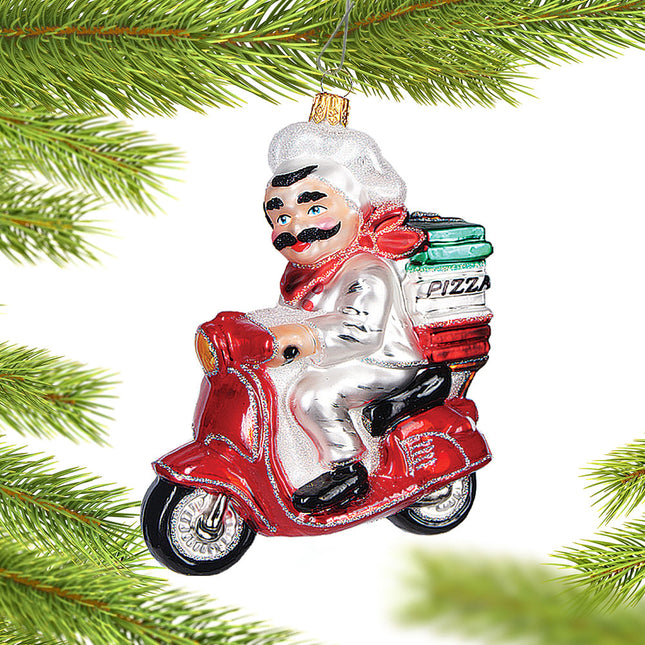 custom personalized free pizza delivery christmas ornament – Christmas ornament, holiday tree decoration or gift